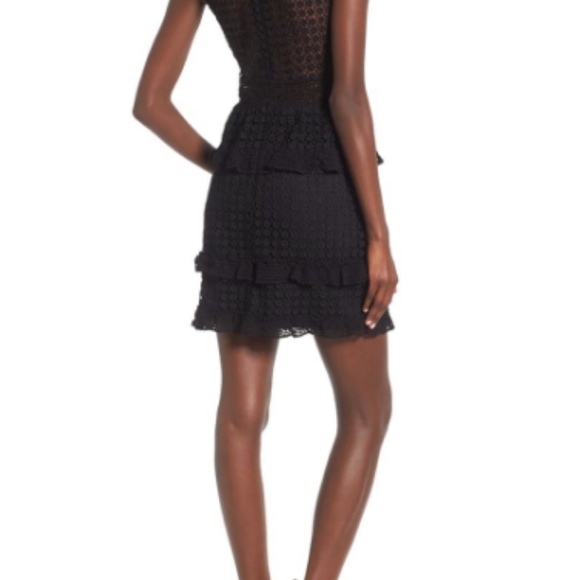 Leith Mock Neck Lace Minidress - Picture 2 of 7